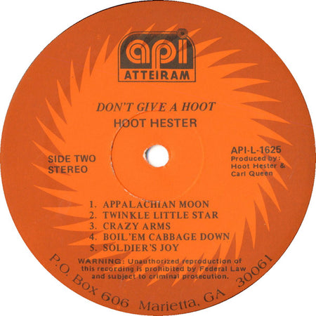 Hoot Hester : Don't Give A Hoot (LP, Album)