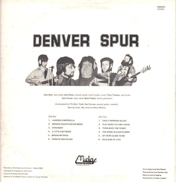 Denver Spur : Jukebox Cinderella (The Wild Side Of Cinderella) (LP)