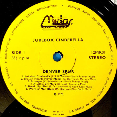 Denver Spur : Jukebox Cinderella (The Wild Side Of Cinderella) (LP)