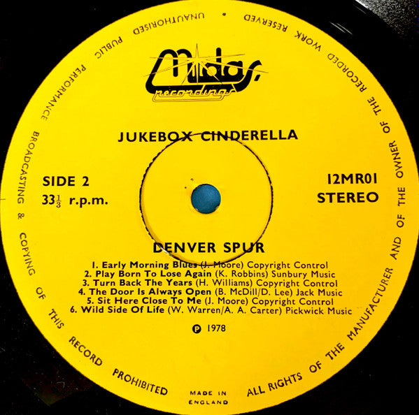 Denver Spur : Jukebox Cinderella (The Wild Side Of Cinderella) (LP)