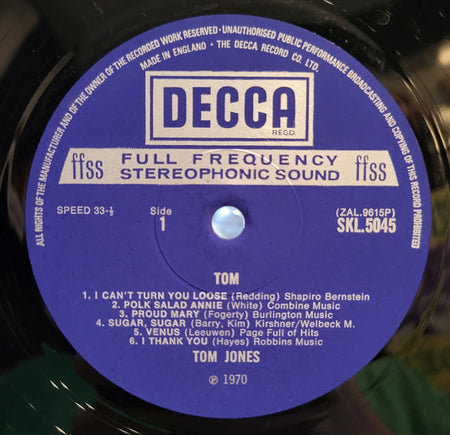 Tom Jones : Tom (LP, Album)
