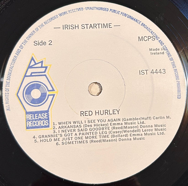 Red Hurley : Irish Startime (LP, Album)