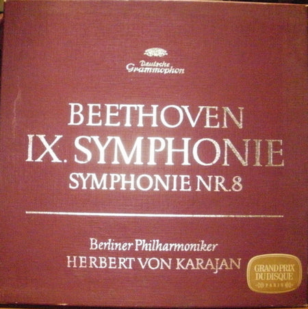 Ludwig van Beethoven - Berliner Philharmoniker, Herbert von Karajan : IX. Symphonie / Symphonie Nr. 8 (2xLP, Album, RE + Box)