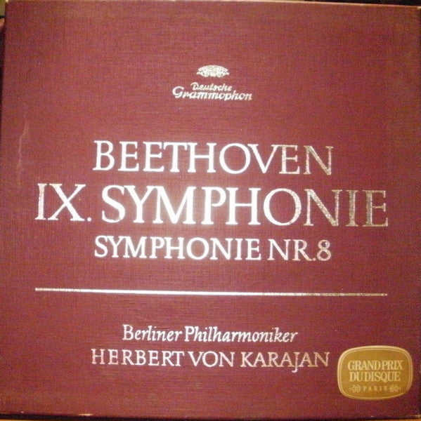 Ludwig van Beethoven - Berliner Philharmoniker, Herbert von Karajan : IX. Symphonie / Symphonie Nr. 8 (2xLP, Album, RE + Box)
