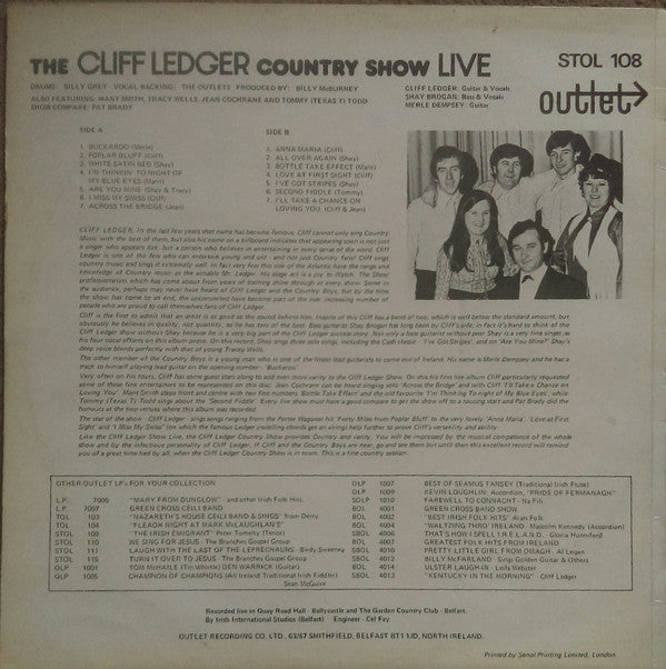 Cliff Ledger : The Cliff Ledger Country Show Live (LP, Album)