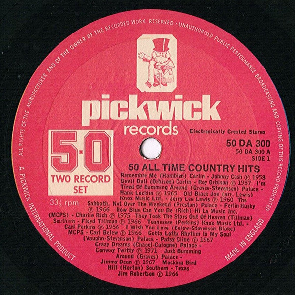Various : 50 All Time Country Hits (2xLP, Comp)