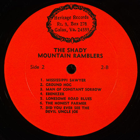 The Shady Mountain Ramblers : Old Time Music From The Blue Ridge Mountains (LP, Album)
