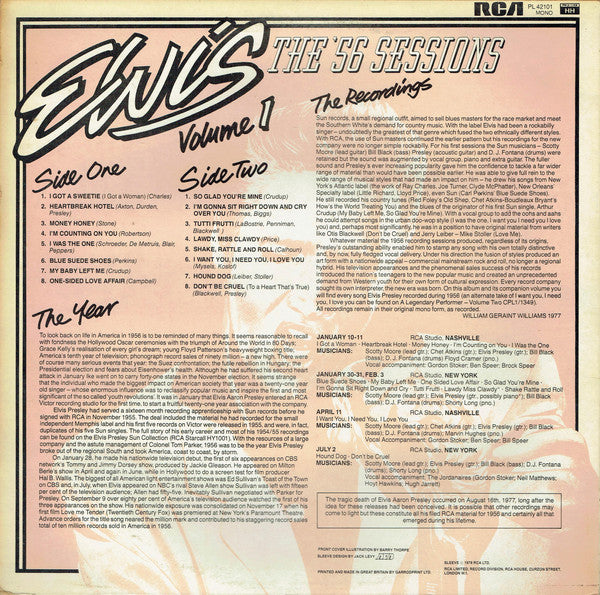 Elvis* : The '56 Sessions Volume 1 (LP, Comp, Mono)