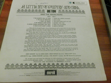 Big Tom And The Mainliners : A Little Bit Of Country - And Irish (LP, Album)