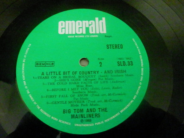 Big Tom And The Mainliners : A Little Bit Of Country - And Irish (LP, Album)