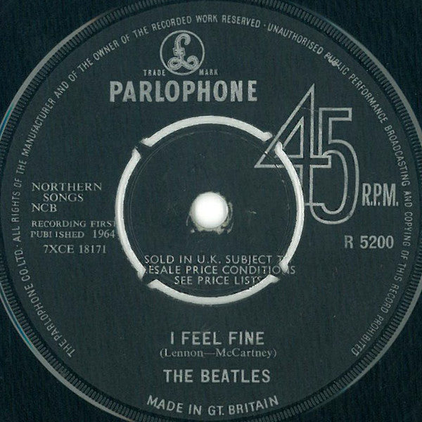 The Beatles : I Feel Fine (7", Single, Mono, RP, Cro)