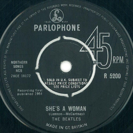 The Beatles : I Feel Fine (7", Single, Mono, RP, Cro)