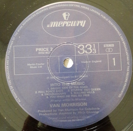 Van Morrison : Into The Music (LP, Album, RE)