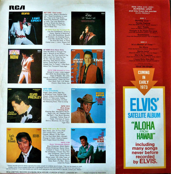 Elvis* : Burning Love And Hits From His Movies Vol. 2 (LP, Comp)