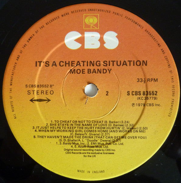 Moe Bandy : It's A Cheating Situation (LP, Album)
