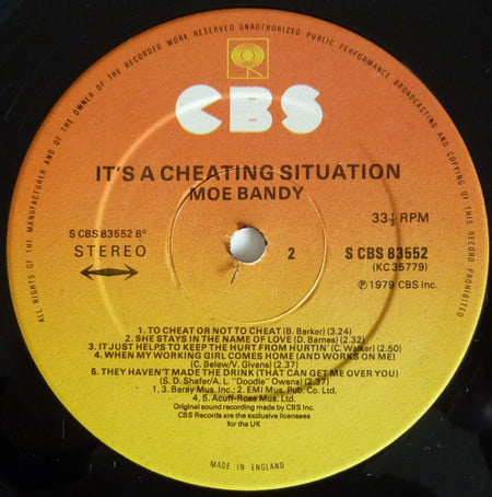Moe Bandy : It's A Cheating Situation (LP, Album)