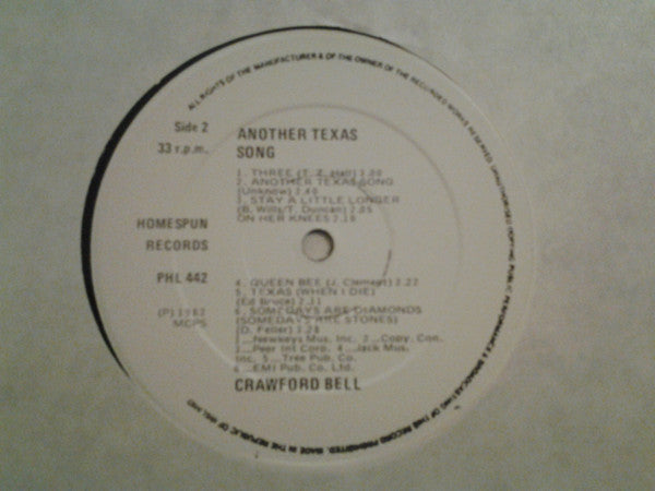 Crawford Bell And The Dollar Band : Another Texas Song (LP, Album)