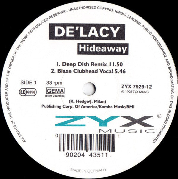 De'Lacy : Hideaway (12")
