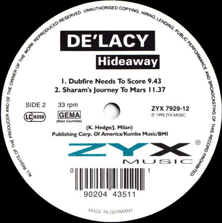 De'Lacy : Hideaway (12")