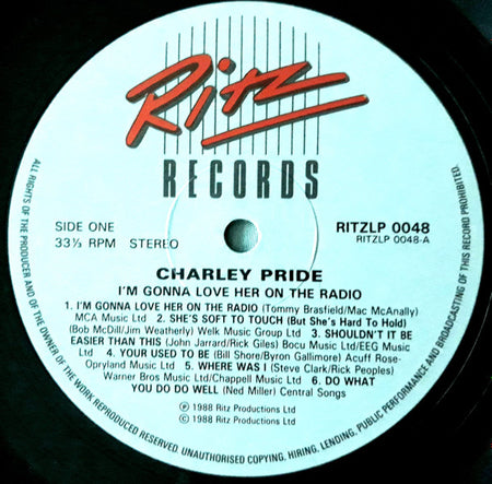 Charley Pride : I'm Gonna Love Her On The Radio (LP, Album)