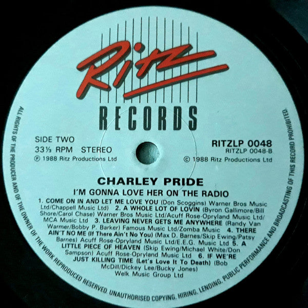 Charley Pride : I'm Gonna Love Her On The Radio (LP, Album)