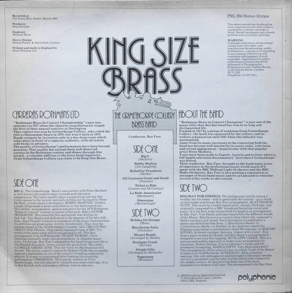 The Grimethorpe Colliery Band, Ray Farr : King Size Brass (LP)