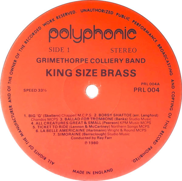 The Grimethorpe Colliery Band, Ray Farr : King Size Brass (LP)