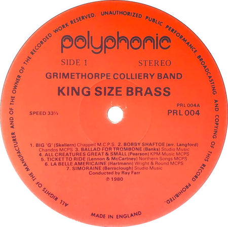The Grimethorpe Colliery Band, Ray Farr : King Size Brass (LP)