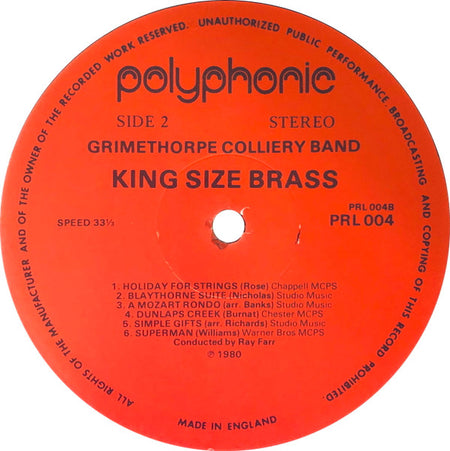 The Grimethorpe Colliery Band, Ray Farr : King Size Brass (LP)