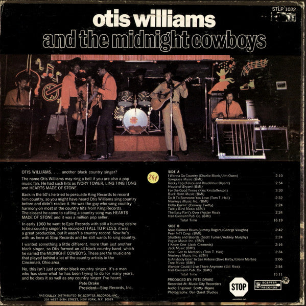 Otis Williams And The Midnight Cowboys : Otis Williams And The Midnight Cowboys (LP, Album)