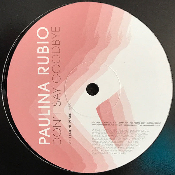 Paulina Rubio : Don't Say Goodbye (12", Promo)