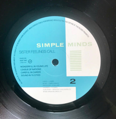 Simple Minds : Sister Feelings Call (LP, Album)