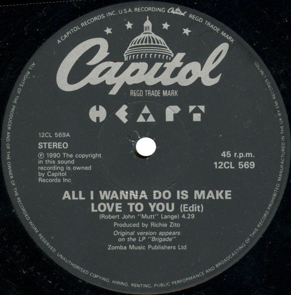 Heart : All I Wanna Do Is Make Love To You (12")