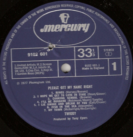 Twiggy (2) : Please Get My Name Right (LP, Album)