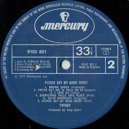 Twiggy (2) : Please Get My Name Right (LP, Album)