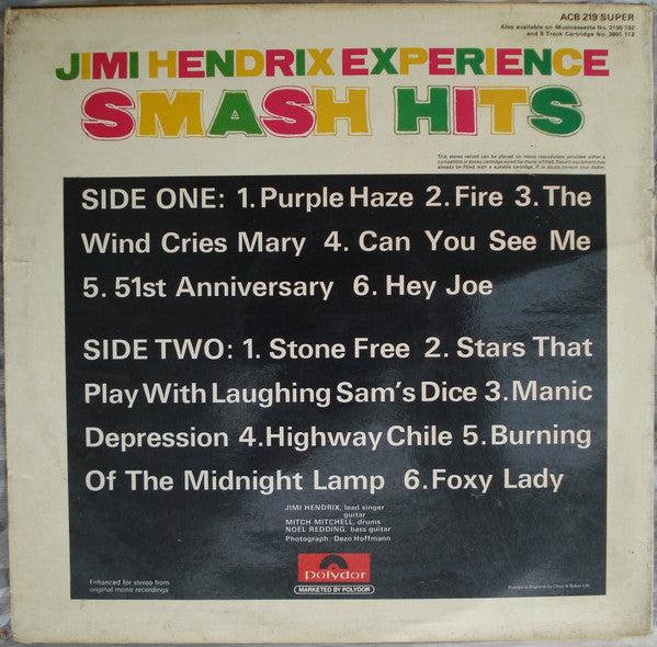 Jimi Hendrix Experience* : Smash Hits (LP, Comp, Club, RE)