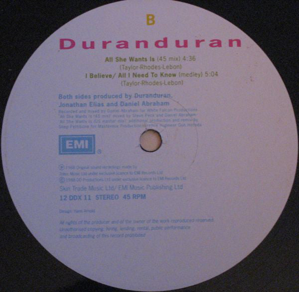 Duranduran* : All She Wants Is (US Master Mix) (12")
