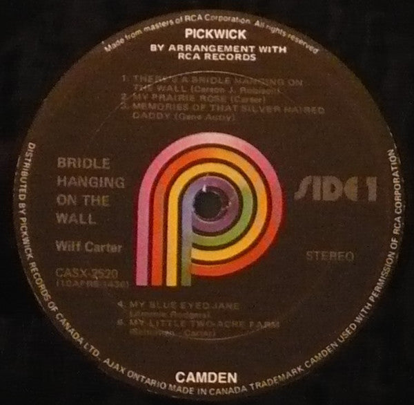 Wilf Carter : Bridle Hanging On The Wall (LP, Album)