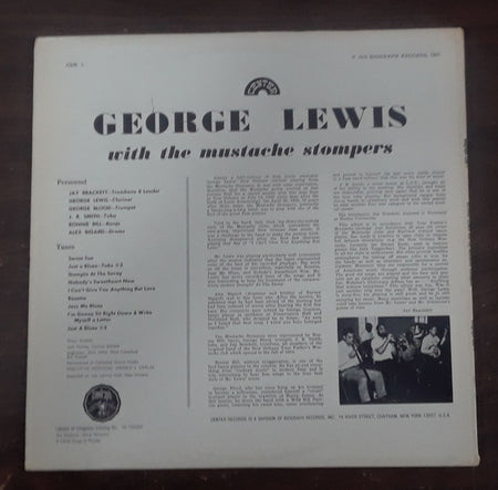 George Lewis (2) With The Mustache Stompers : George Lewis With The Mustache Stompers (LP, RE)
