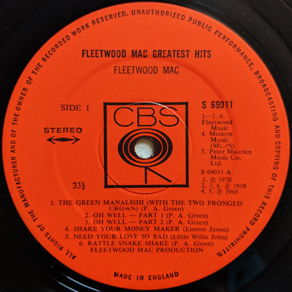 Fleetwood Mac : Fleetwood Mac Greatest Hits (LP, Comp, Gat)