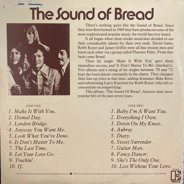 Bread : The Sound Of Bread - Their 20 Finest Songs (LP, Album, Comp, Non)
