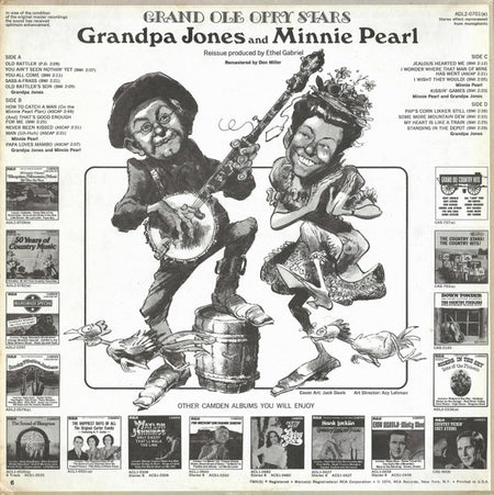 Grandpa Jones, Minnie Pearl : Grand Ole Opry Stars (2xLP, Comp, RM)