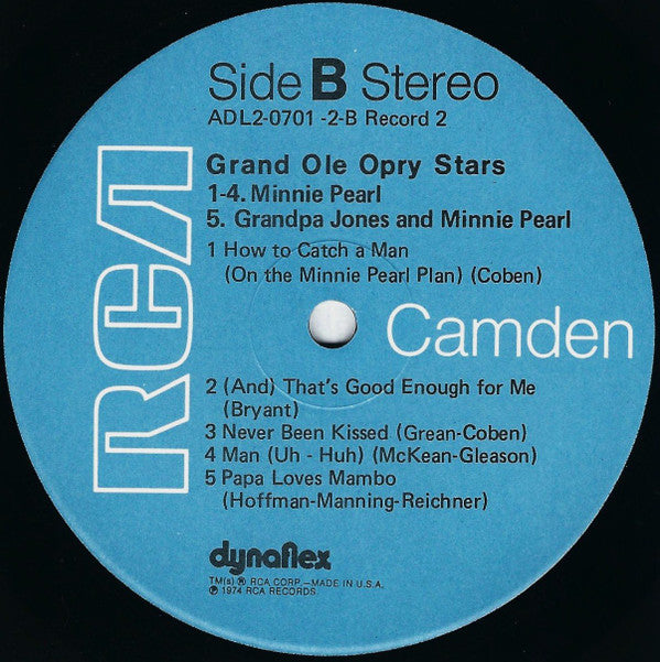 Grandpa Jones, Minnie Pearl : Grand Ole Opry Stars (2xLP, Comp, RM)