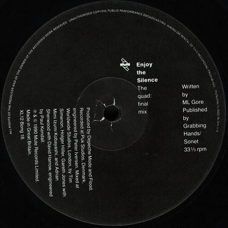Depeche Mode : Enjoy The Silence (12", S/Sided, Single, Etch, Ltd)