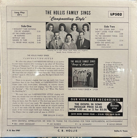 The Hollis Family : The Hollis Family Sings "Campmeeting Style" (LP)