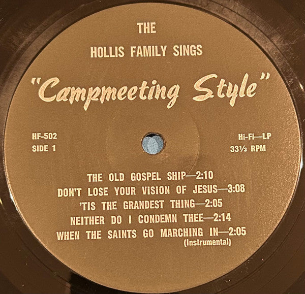 The Hollis Family : The Hollis Family Sings "Campmeeting Style" (LP)
