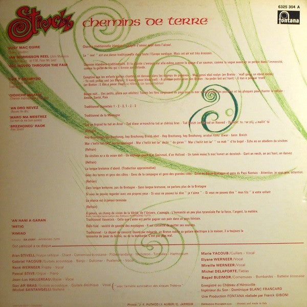Alan Stivell : Chemins De Terre (LP, Album)
