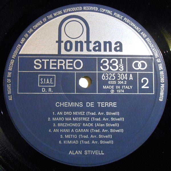 Alan Stivell : Chemins De Terre (LP, Album)