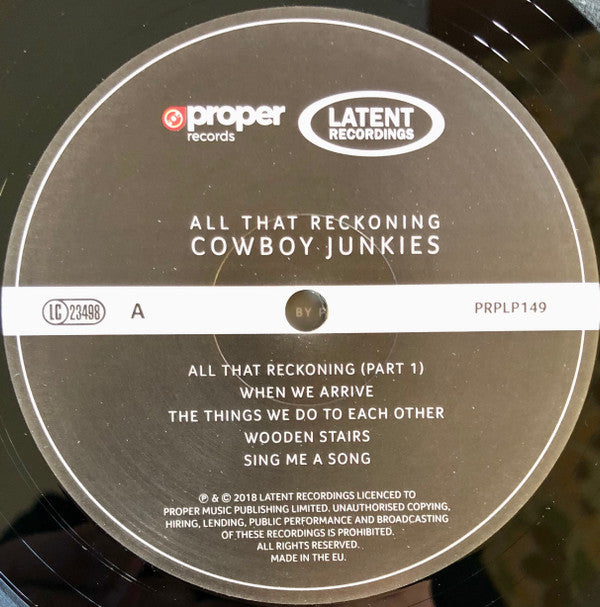 Cowboy Junkies : All That Reckoning (LP, Album)
