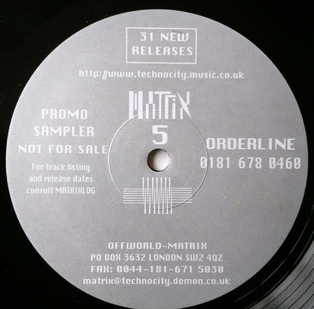Various : Matrix 5 / Atomic Sucker (LP, Promo, Smplr)